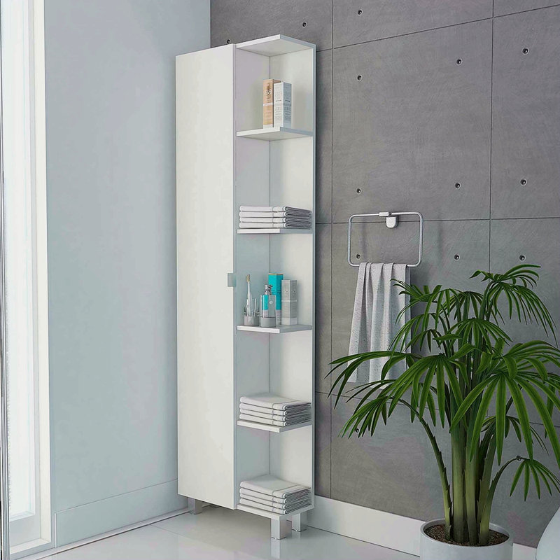 Armoire à linge à 5 tablettes, Blanc