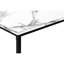 3 tables modernes avec dessus en stratifié en marbre blanc et base en métal 3 pièces, aspect marbre et noir