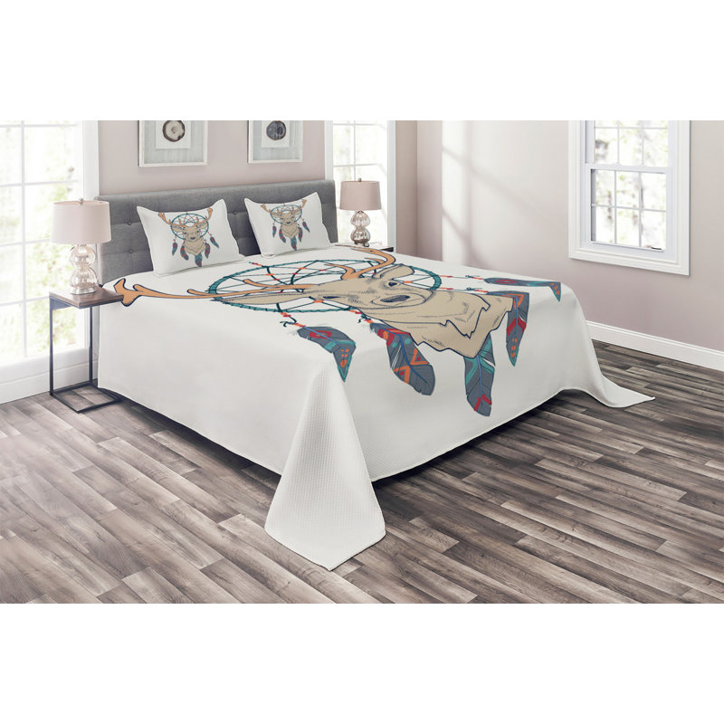 Rustic Polyester Coverlet, King Bedspread + 2 Shams