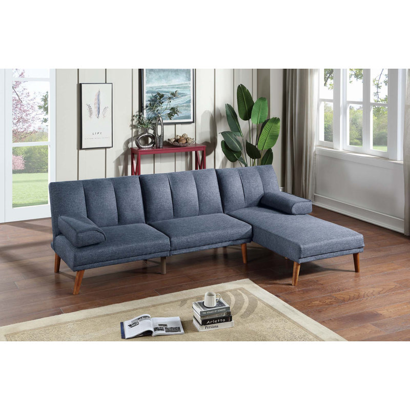 2pc Sectional Sofa, Navy Fabric