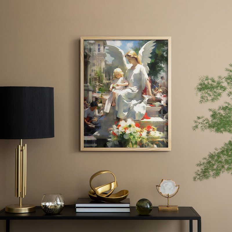Religious Series CDLX III, reproduction d'art encadrée - bois massif, Naturel, H 11 po x l 9 po