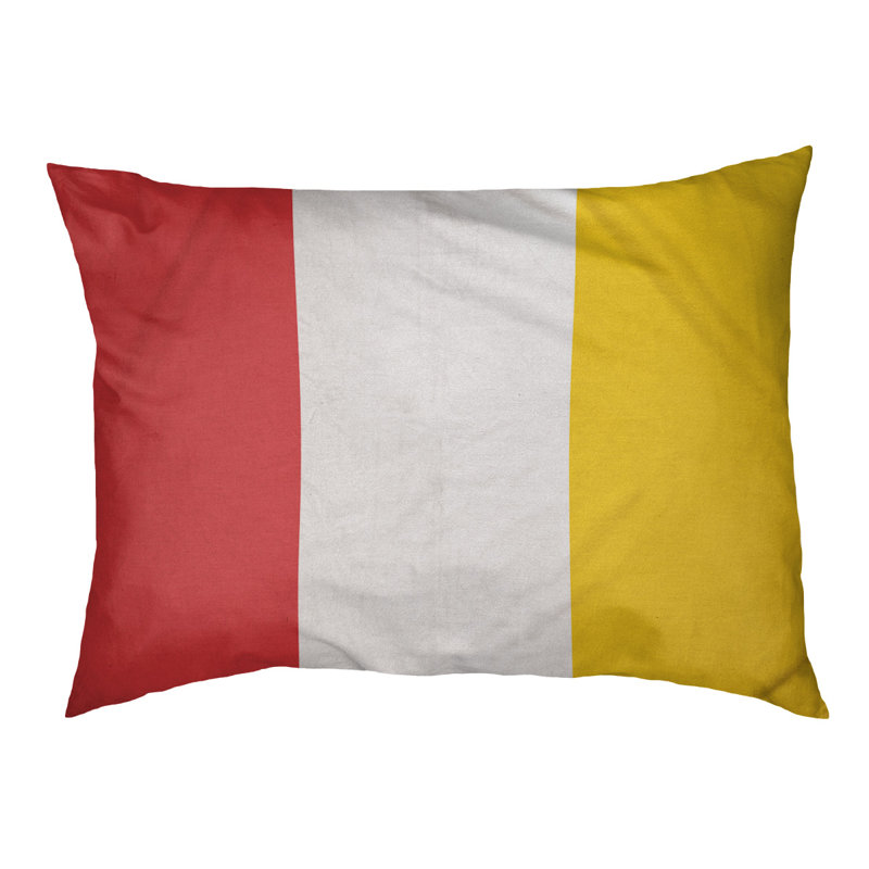 Coussin d'extérieur pour chien Maryland, Grand (l 40 po x P 30 po x H 6,5 po), Rouge / Blanc / Jaune