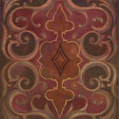 " Red Paisley Shape " Painting Print