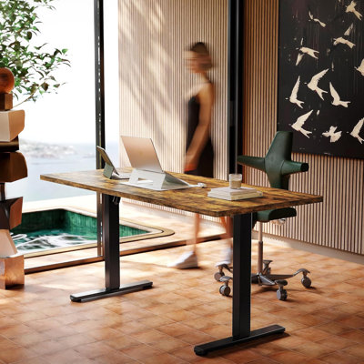 Bureau électrique debout avec 4 préréglages de mémoire, bureau assis-debout à hauteur réglable pour bureau personnel et poste de travail d'ordinateur