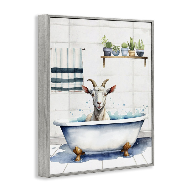«Goat Bathtime Suds», estampe numérique par Kim Allen bk-127, Estampe numérique Farmhouse, H 20 po x l 16 po