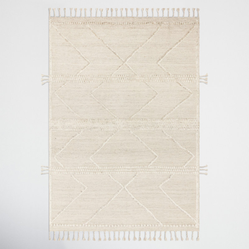 Hanna Hand Knotted Geometric Indoor Rug, Rectangle 4' x 6'