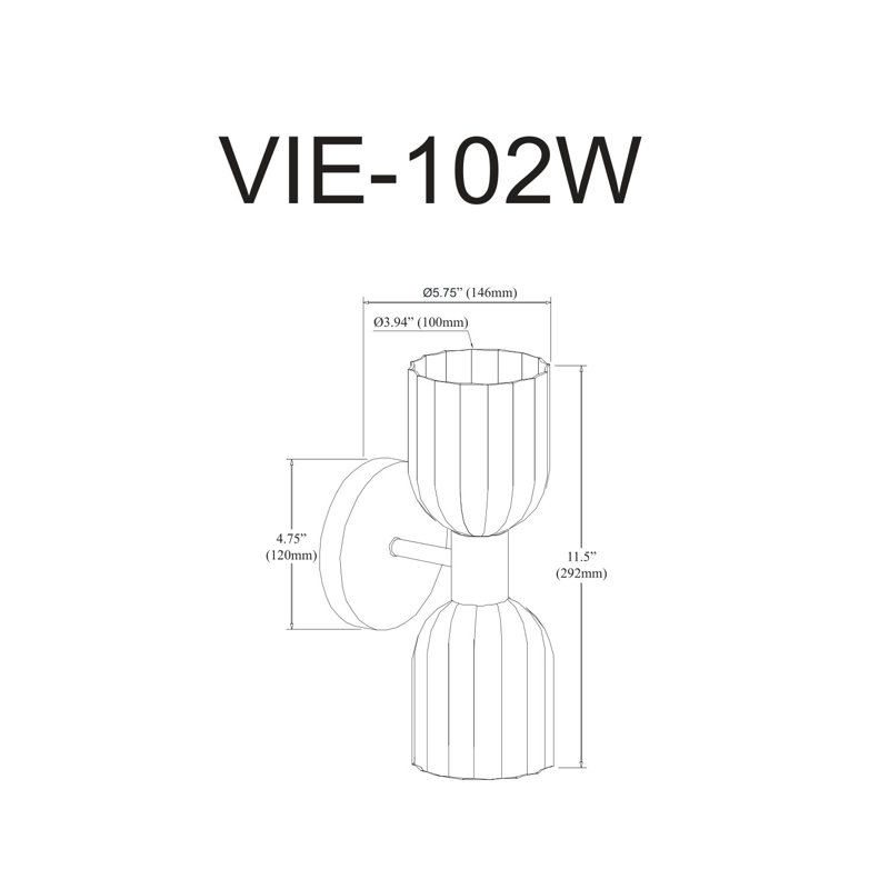 Applique murale en métal Jescie, Chrome poli