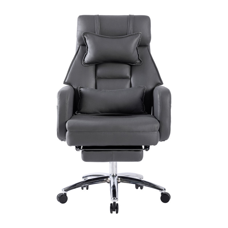 Latitude Run Adjustable Reclining Ergonomic Swiveling PC & Racing Game Chair, Dark Grey