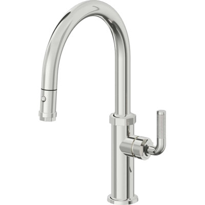 Descanso Kitchen Pull-Down Kitchen Faucet with Button Sprayer - Low Arc Spout