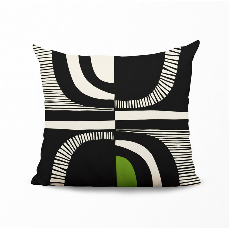 Jeté carré / extérieur en polyester Chamu, 16 po x 16 po, Chartreuse