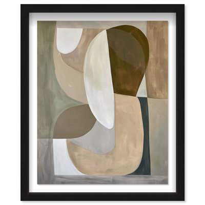 Breeze of Soft Shapes I Shadowbox Abstract Print by Oliver Gal, Black Frame, 16 x 20