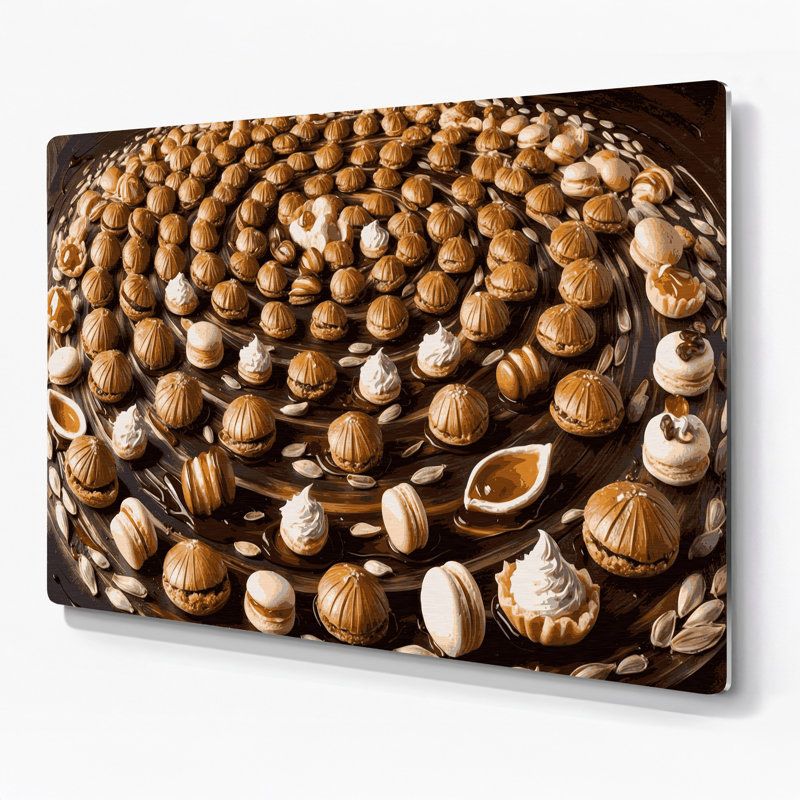 Dessert, graines de tournesol, art mural en métal brun, H 11 po x l 14 po