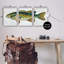 «Lake House Bass Fish Wildlife», ensemble de 3 giclées encadrées par Ashley Aldridge-814104601-814104603