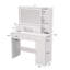 Coiffeuse blanche avec grand miroir à DEL, tiroirs et compartiments lumineux de rangement essentiels pour la chambre à coucher