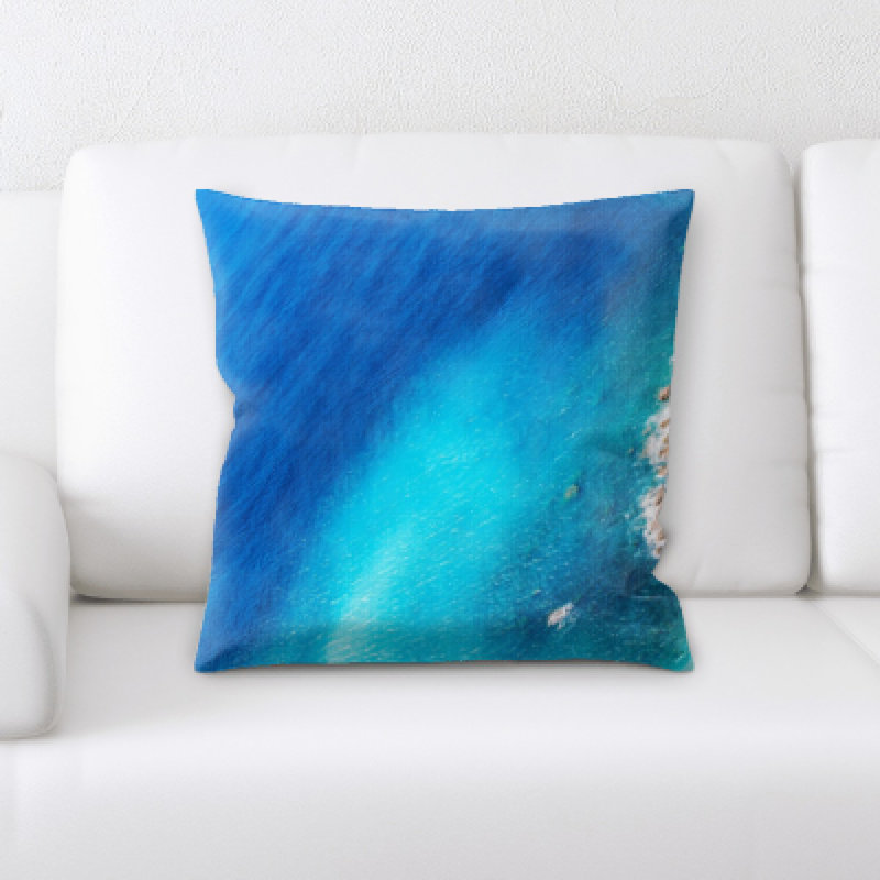 Flat Aerial Shots Nautical Microsuede Reversible Throw Pillow