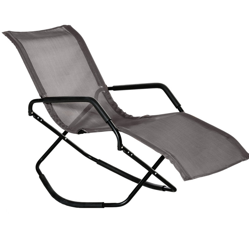 Chaise longue brune à l'extérieur - berçante, pliable