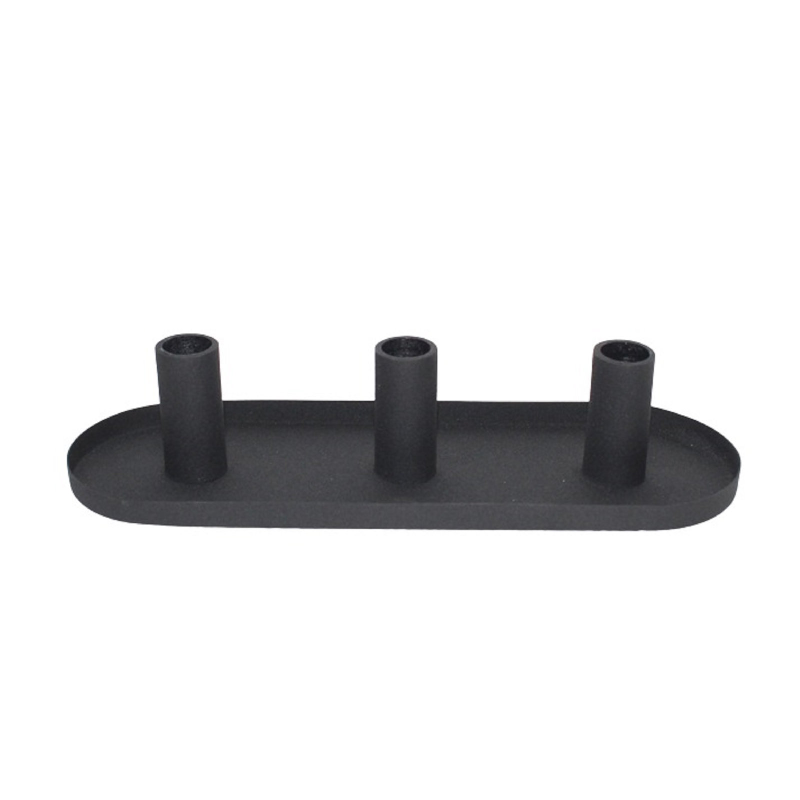3 Piece Aluminum Tabletop Candlestick Set, Black