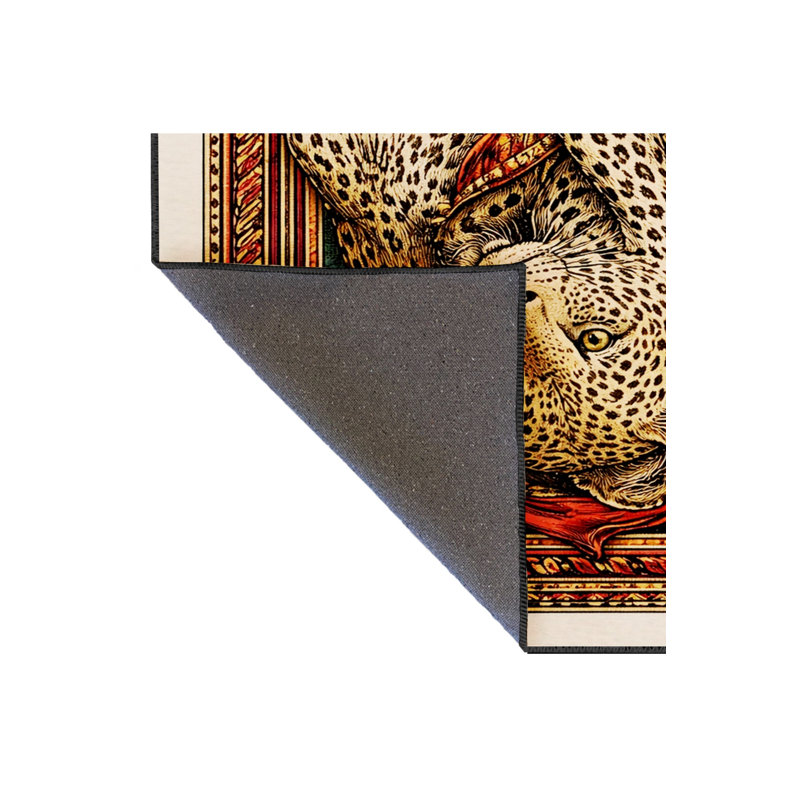 Tapis tissé crème à imprimé tigre Mosso, 3'3" x 9'10"