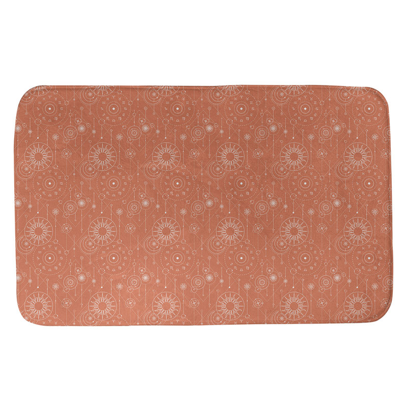 Tapis pour salle de bain astrologie Leffel, l 21 po x L 34 po, Orange