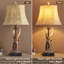 Ensemble de 2 lampes de table en bois Deer Antler