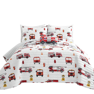  Fire Truck Quilt Set