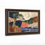«Woodcut Tree and Birds Over Blue Water», art mural sur toile-133046771