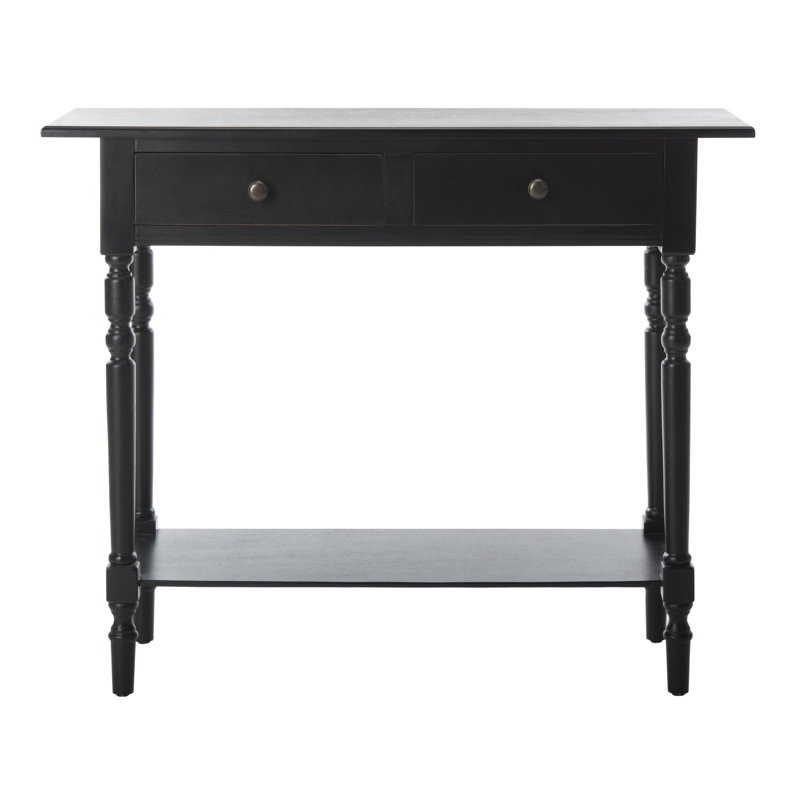 Console en bois massif de 37,8 po Tuoi, Noir patiné