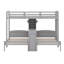 Lit superposé simple au-dessus de simple et simple avec bureau intégré et tablettes de rangement, lampe de lecture-1164727023