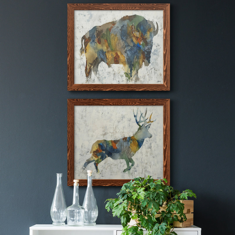 " Plains Icon " 2 - Pieces, 34" H x 20" W x 1" D, Maple Framed Canvas, No Mat