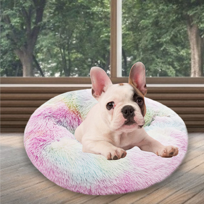 Aguilar Orthopedic Polyester Pet Bed, 60cm W x 60cm D, Pink/White