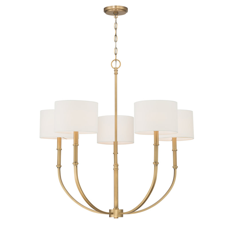 Lustre 5 lumières Molvene, H 31,5 po x l 33 po x P 33 po, 5 lumières