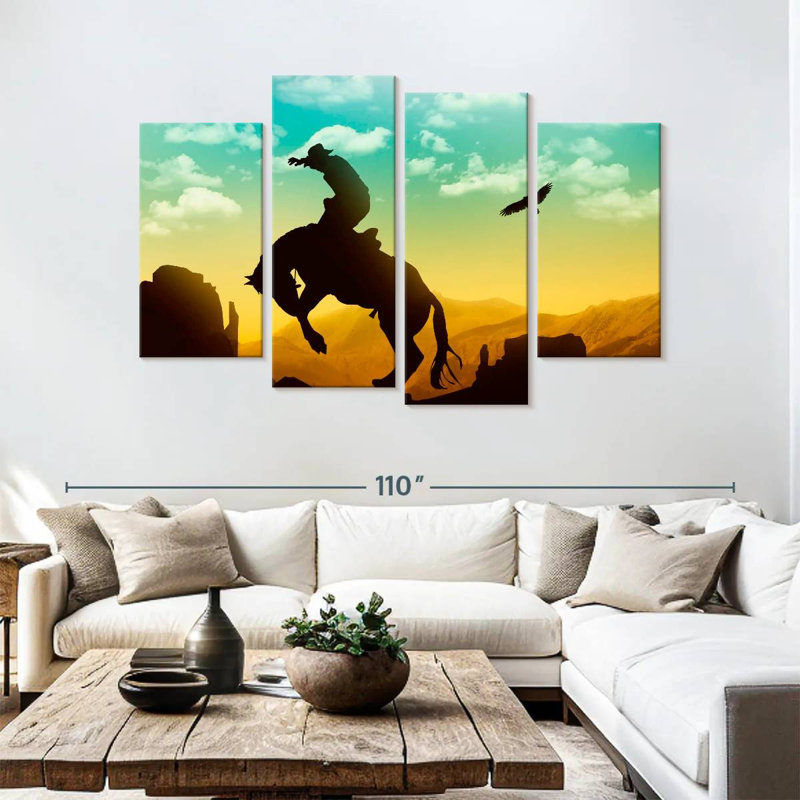Lelar Eagle And Cowboy, 54" H x 84" W