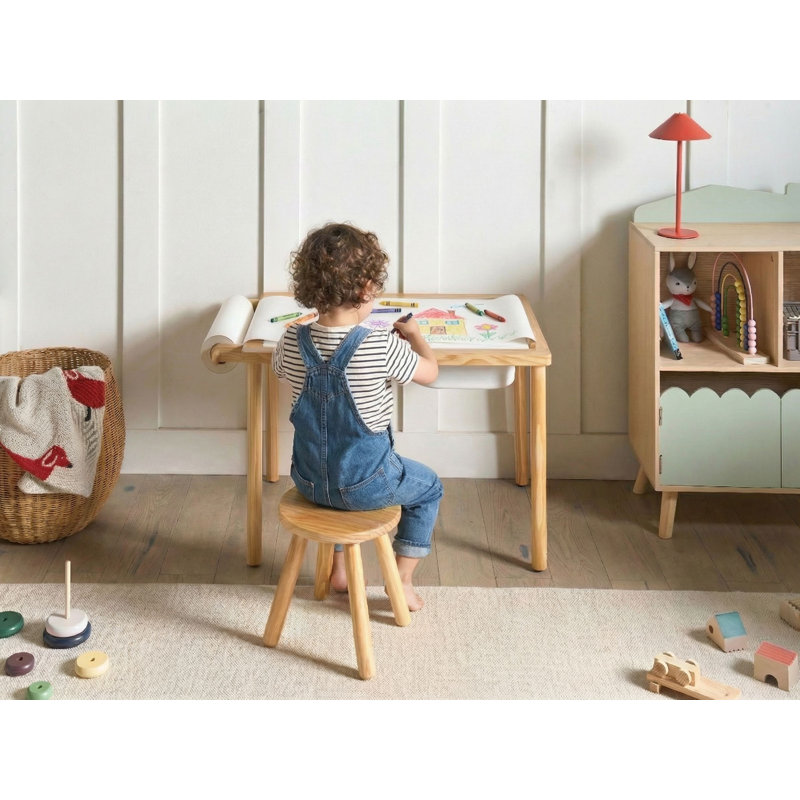 Kids 2 Piece Rectangular Arts And Crafts Table and Chair Set