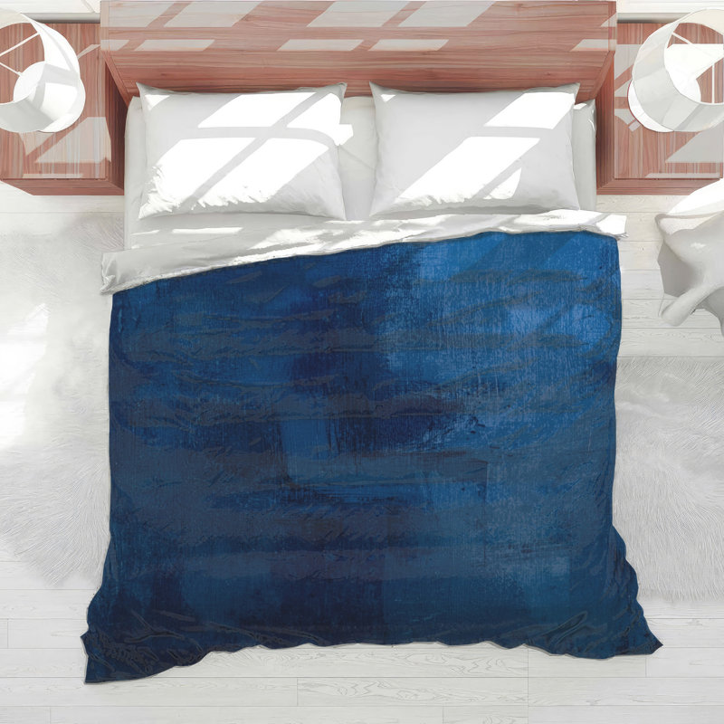 Textured Blue Abstract Comforter, Twin