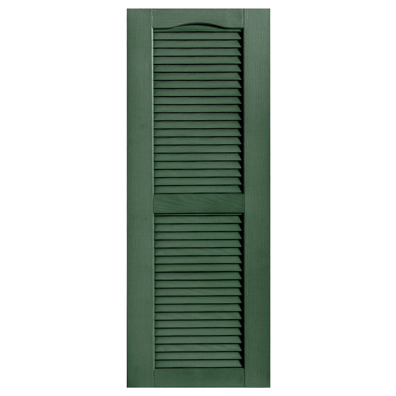 Paire de volets à persiennes cathédrale personnalisés ouverts, H 55 po x l 18 po x P 1 po, Vert
