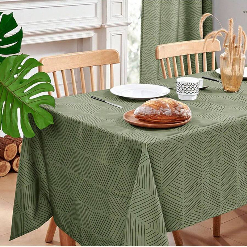 Geometric Patterned Tablecloth, 1 PCS, 54" x 72", Orange