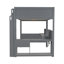 Lit mezzanine spacieux en bois gris foncé avec bureau et rangement