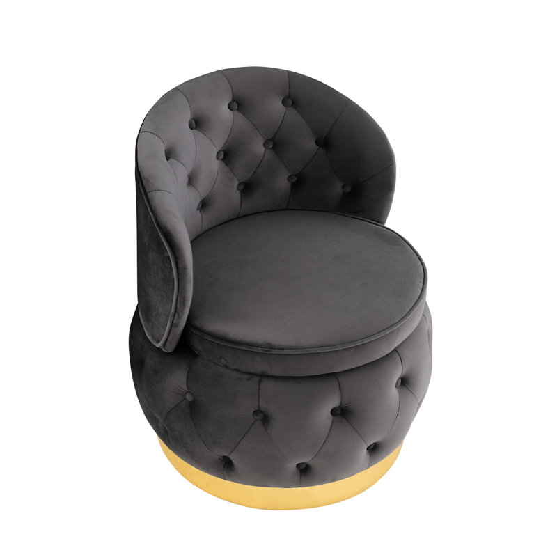 Fauteuil pivotant à 360 degrés en velours