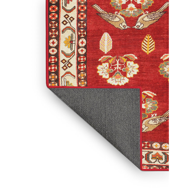 Tapis oriental rouge / beige / brun, Rectangle 2 pi x 5 pi