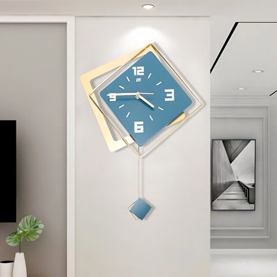 Modern Wall Clock, Large Silent Acrylic Wall-mounted Clock, Battery Operated, Homedecorative For Kitchen Bedroom (cyan), High Performance