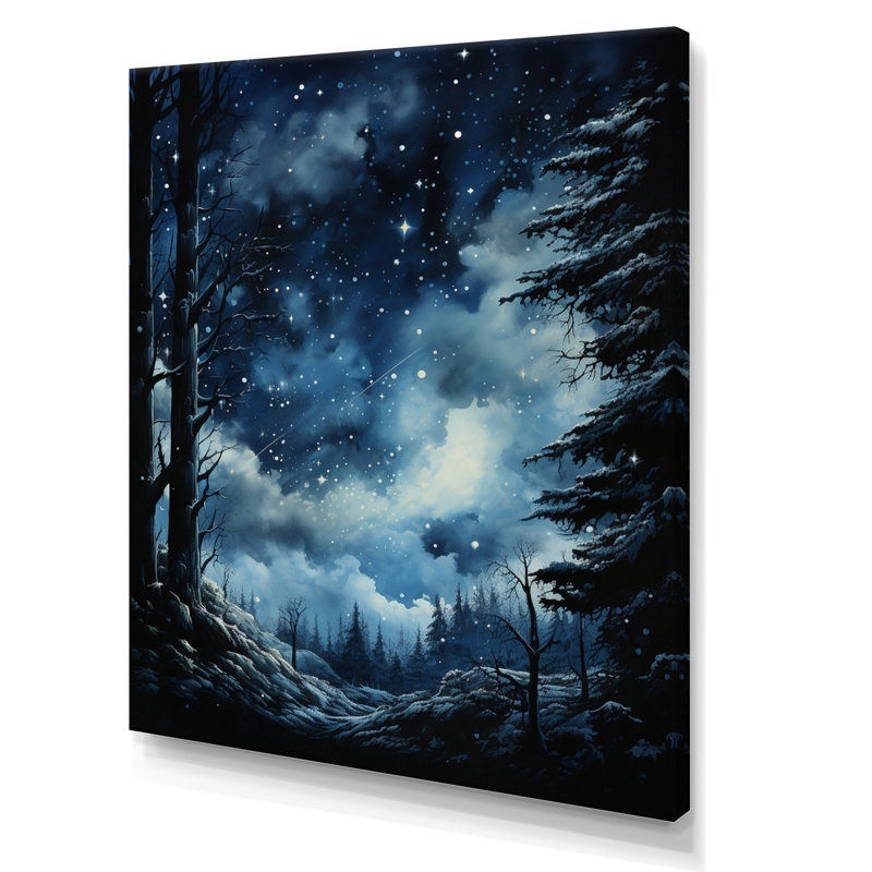 «Blue Sky Celestial Serenity», impressions sur toile paysage et nature, H 32 po x l 16 po x P 1 po, Toile tendue