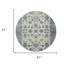 Tapis oriental rond 8 po ivoire Dhurrie