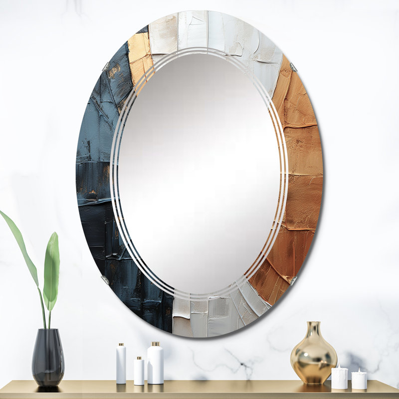 Herradura - Miroir mural moderne ovale, 36 po x 24 po