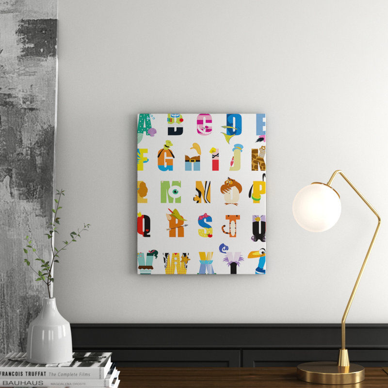 Disney Alphabet Textual Art on Canvas, 50cm H x 40cm W x 3.8cm D