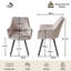 Nordic Style Swivel Dining Chairs With Arms, Fabric Upholstered Accent Chairs,Metal Legs, 360° Swivel Kitchen Chairs -482746599-482845252
