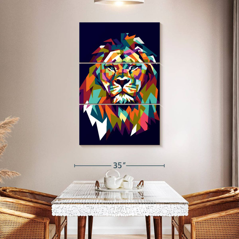Brampt Lion Head Mosaic, 50" H x 32" W