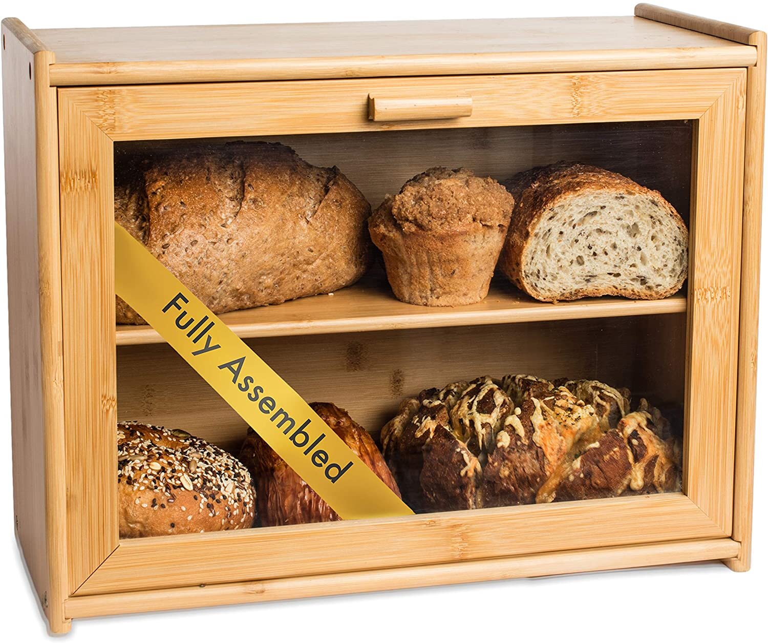 Foundry Select Bamboo Corner Bread Box With Shelf & Reviews