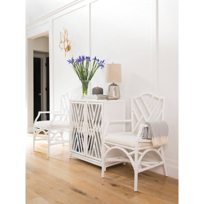 Alderson 20'' H Cotton Upholstered Armchair, White