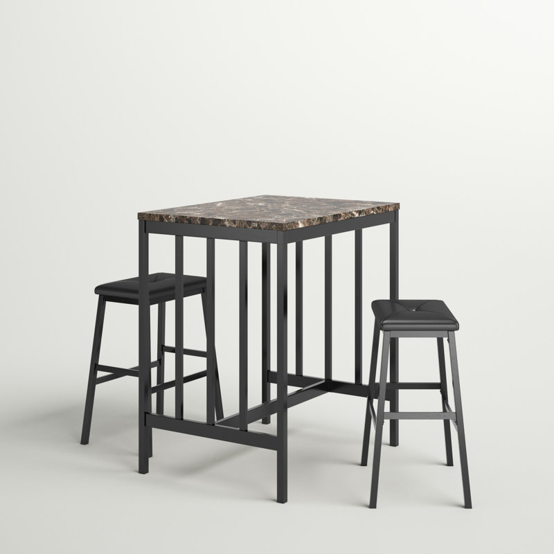 Ensemble de salle à manger de 3 pièces à hauteur de comptoir Denaya