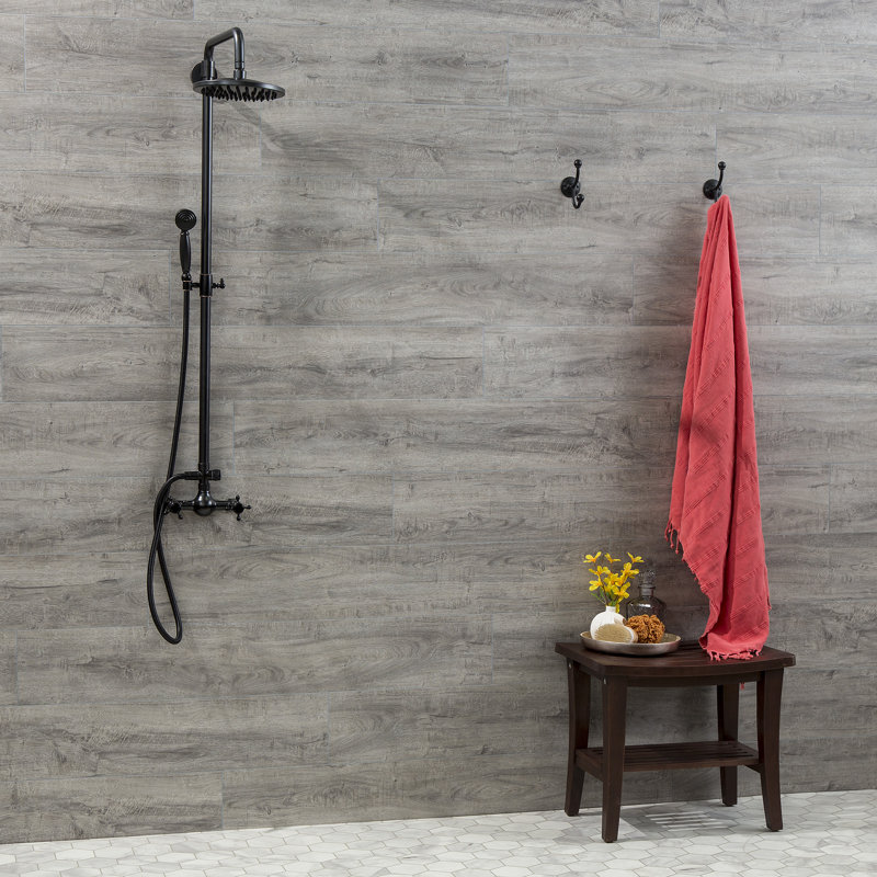 Ensemble de rideau de douche et baignoire Palisade, Chêne gris